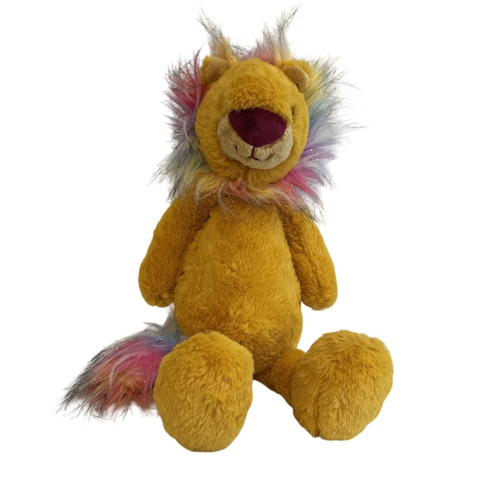 FAO Schwarz Dreamies Rainbow Lion 19" Plush Stuffed Animal Orange Rainbow 2021